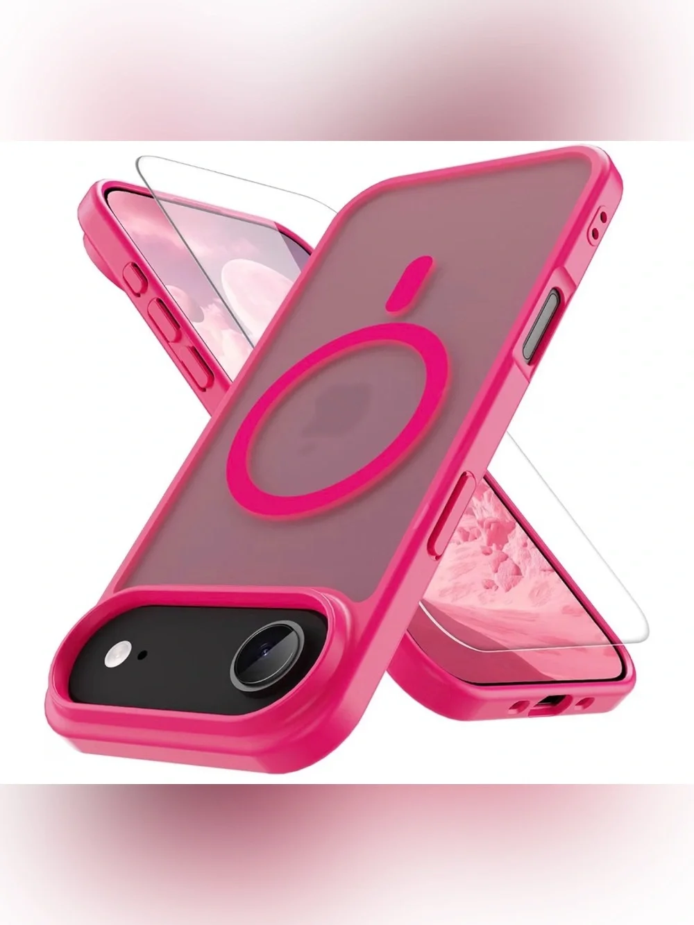 Magnetic Pink MagSafe-Compatible Protective Phone 17 Air Case